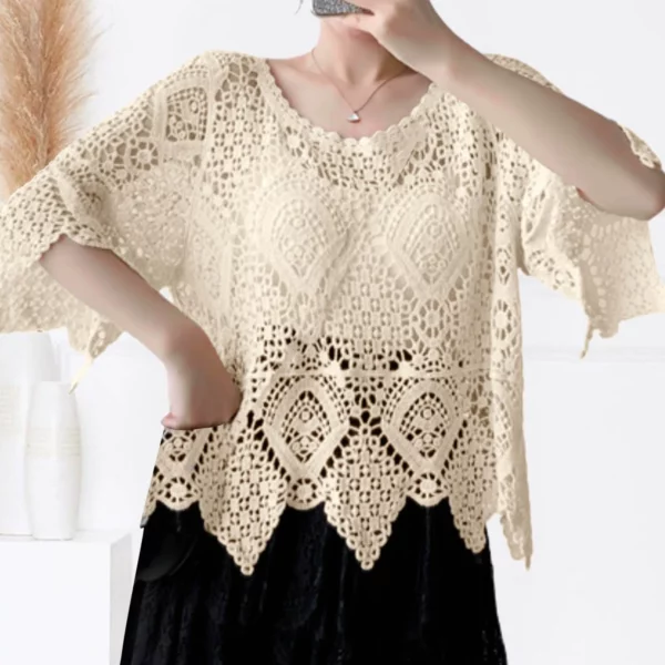 Ladies Hollow Lace Cardigan Shirt Women'S Sweater Hollow Knitted Vest Top For Spring Summer Fresh Fashion Shirt Top 한국인 후기 많은 옷