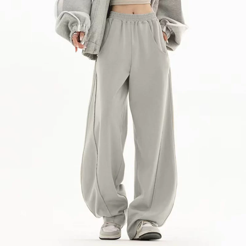 Women'S Straight Loose Sweatpants Wide Leg Dance Pants Korean Style High Waist Breathable Long Trousers Sweatpants Techwear - Image 4