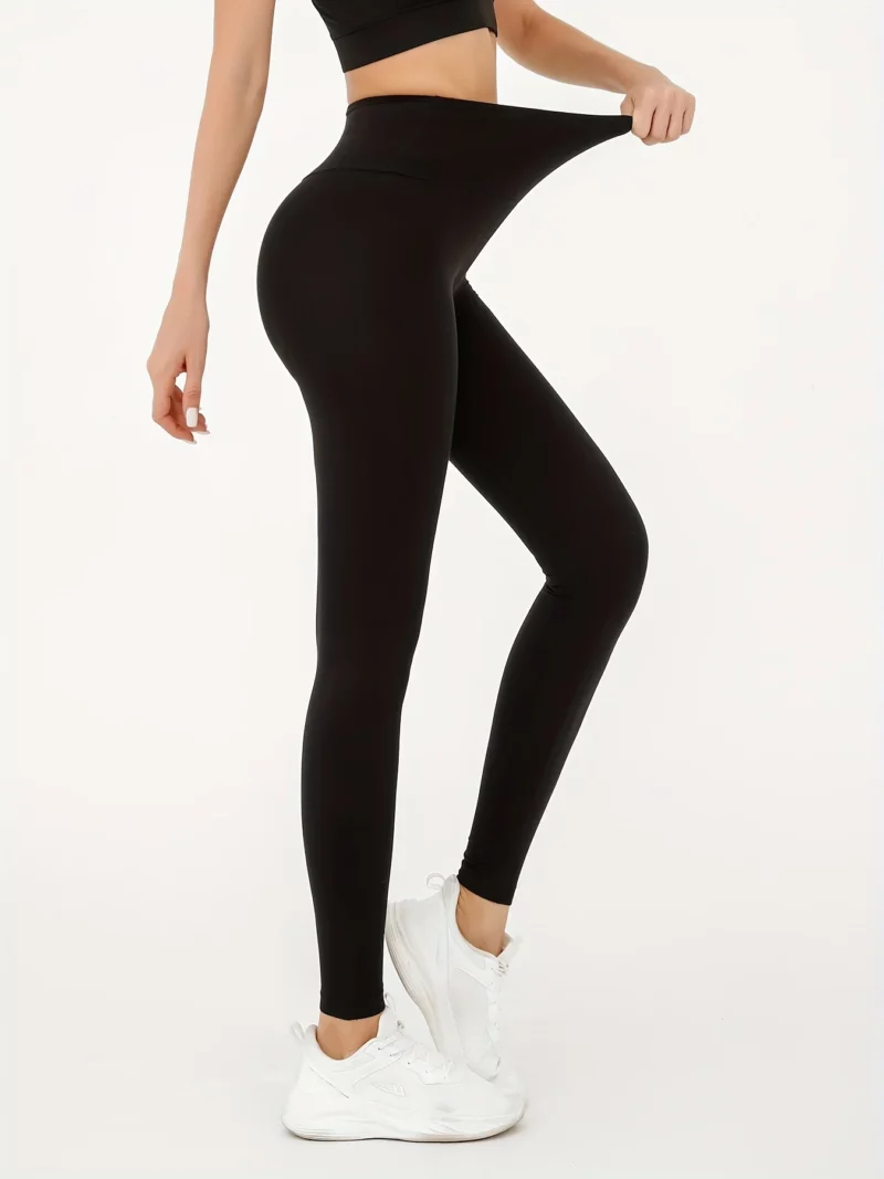 Super Soft Leggings For Women, High Waisted Tummy Control No See Through Workout Yoga Running Tights, Women's Activewear - Image 9