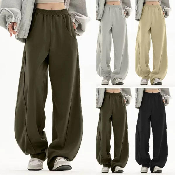 Women'S Straight Loose Sweatpants Wide Leg Dance Pants Korean Style High Waist Breathable Long Trousers Sweatpants Techwear