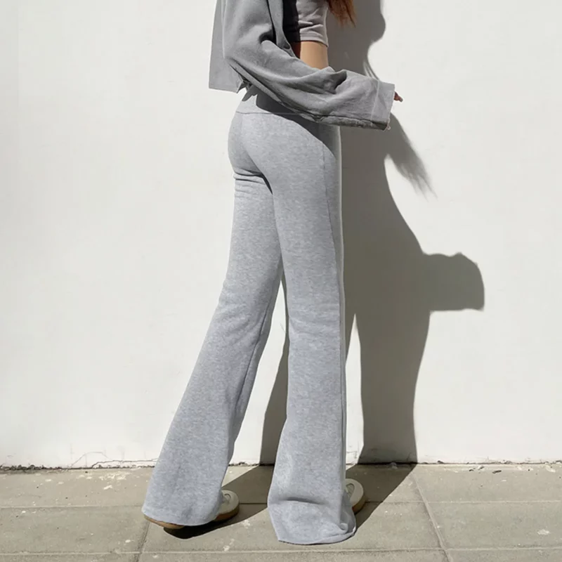 Women Low Waist Solid Flare Pants Slim Fit Full Length 2024 Summer Autumn Legging Streetwear Capris Trousers Female Clothes - Image 7