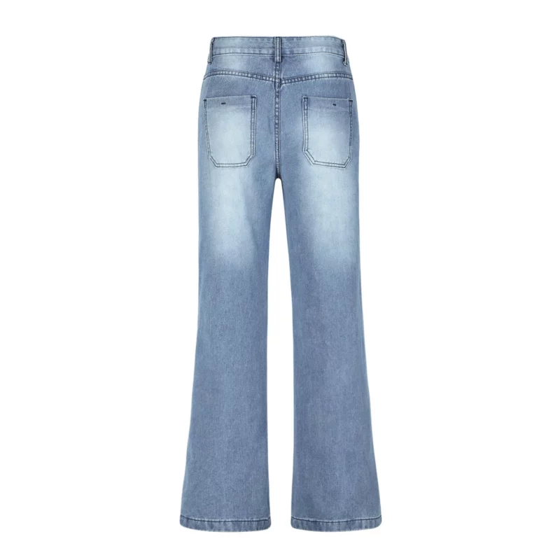 Retro Washed Jeans Women High Waist Wide Leg Denim Pants Solid Color Blue Baggy Jeans Streetwear Y2k Trousers - Image 7